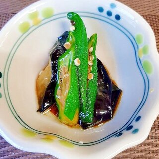 オクラ、茄子の揚げびたし